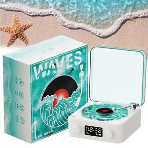 Aquavinyl Waves Mini Speaker, The Waves Vinyl Player, Aqua Vinyl Speaker, 360°